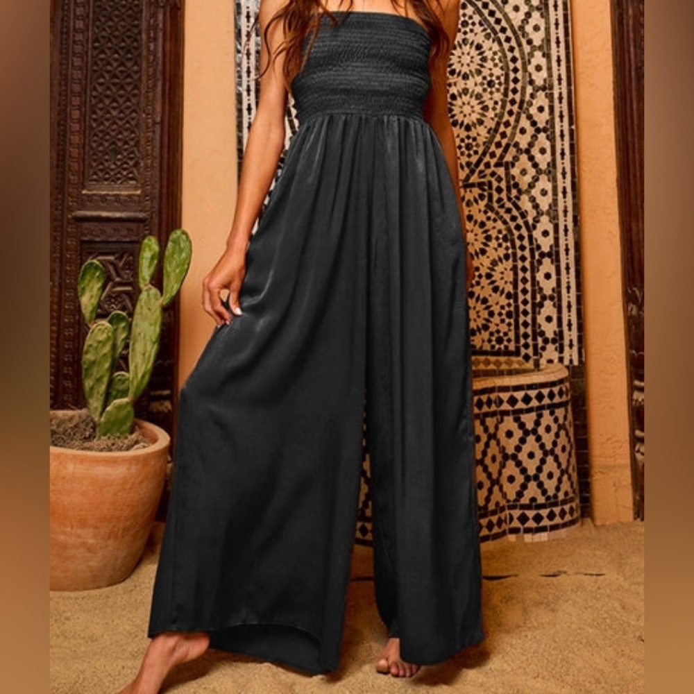 BUCKETLIST Black Flowing Jumpsuit